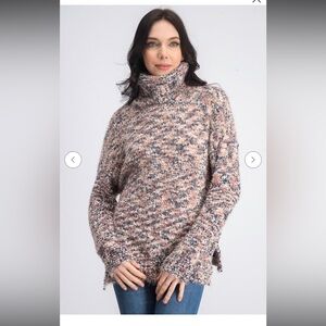 Lost & Wander Women Quarley Fizzy Eyelash Cowl Neck Sweater Light Pink Size XS